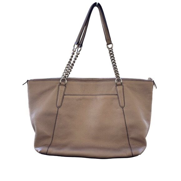 Coach Ava Chain Tote Handbag Purse‎ Metallic Rose Gold Pebbled Leather - Picture 7 of 15